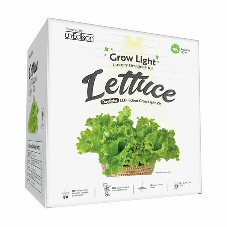 MIRACLE LED 2-Socket DIY Lettuce Grow Light Kit- Full Spec. 9W Replace 100W Grow Bulbs, Silver Shades, Timer 802176